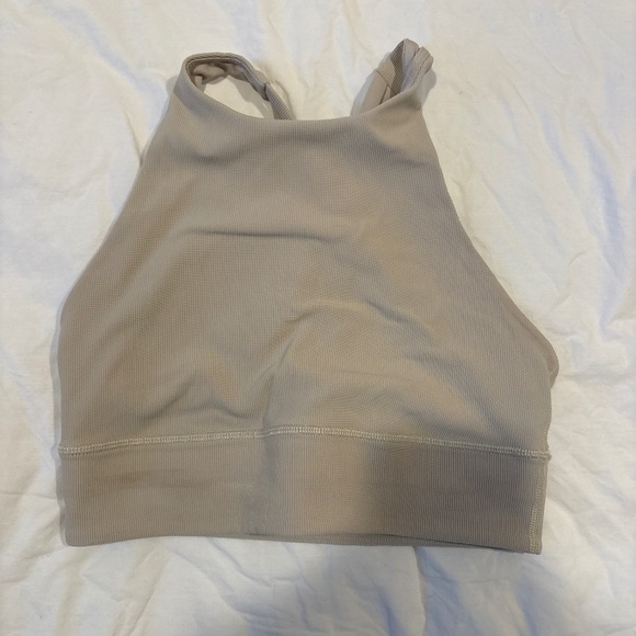 Lululemon Energy High Neck Long Line Bra Natural Ivory Size 6 - Picture 1 of 3